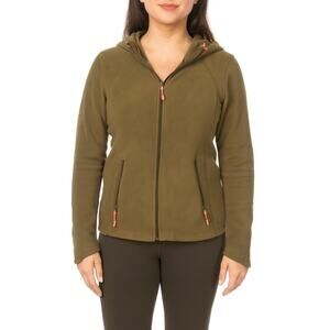 Excellent H&M Women Olive Green Fleece ZipUp Hoodie Sweatshirt Jacket Size Large